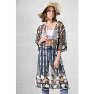 Floral Mid-Length Kimono